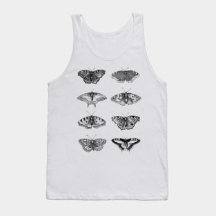 Dramabite Vintage butterflies scientific illustration Tank Top